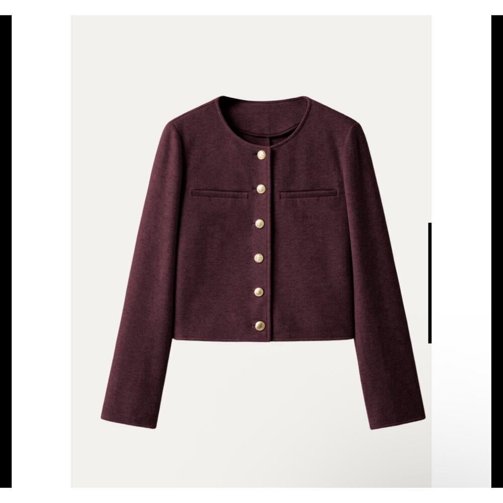 OGL CashSoft Cozy Cropped
Button Up Jacket In Burgundy SIZE XS NWT - Picture 4 of 4